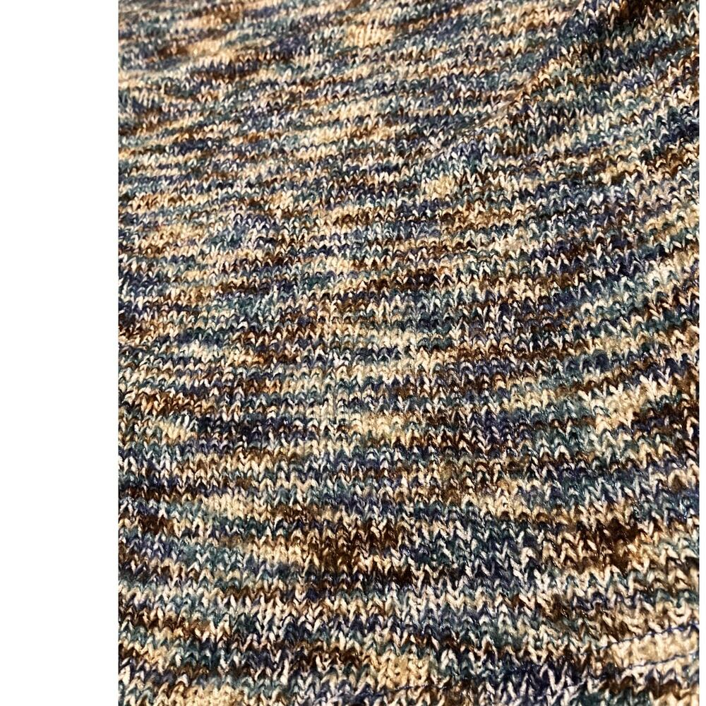 Miss Me Cropped Knit Sweater Blue Gray Long Sleeve Size S Beaded - Picture 3 of 8